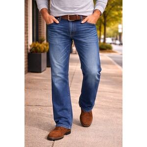 BKE Tyler Straight Leg Jeans Mens 38x30 Medium Wash Blue Stretch ABS23238
